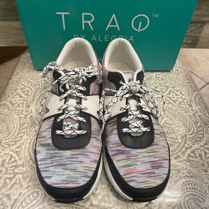 TRAQ by Alegria Qarma Horizons White Multi Color Smart Walking Shoes TRA-QAR5152